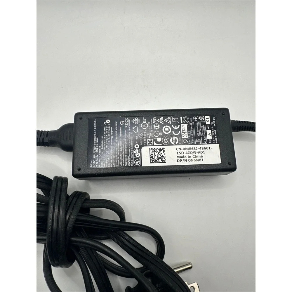 Dell 65W AC Adapter Charger 19.5V 3.34A PA-12 Family 0N6M8J DA65NM111-00